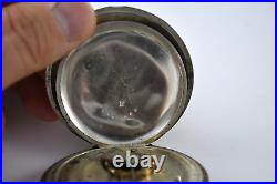 1880 Hampden Railway 18s 15J Sidewinder Pocket Watch withCoin Silver Case lot. Fb