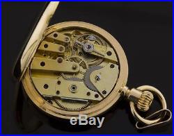 1880 Patek Philippe Solid 18k Yellow Gold Half Hunter Case Pocket Watch Antique