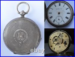 1880s Antique GALLET & Co. Swiss KW POCKET WATCH. 935 Silver Hunter Case REPAIR