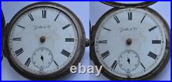 1880s Antique GALLET & Co. Swiss KW POCKET WATCH. 935 Silver Hunter Case REPAIR