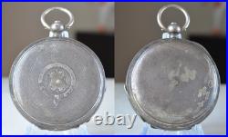 1880s Antique GALLET & Co. Swiss KW POCKET WATCH. 935 Silver Hunter Case REPAIR