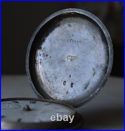 1880s Antique GALLET & Co. Swiss KW POCKET WATCH. 935 Silver Hunter Case REPAIR