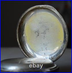 1880s Antique GALLET & Co. Swiss KW POCKET WATCH. 935 Silver Hunter Case REPAIR