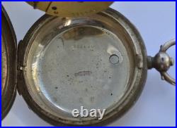 1880s Antique GALLET & Co. Swiss KW POCKET WATCH. 935 Silver Hunter Case REPAIR