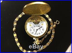 1880s Hebdomas 8-Day Repousse Case Mechanical Hunter Case Pocket Watch withChain