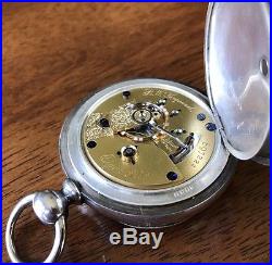 1881 Elgin B. W. Raymond 15j Key Wind Pocket Watch 18s Coin Silver Case Railroad