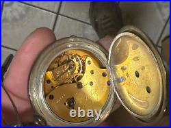1881 Lancaster Watch Co. Pocket Watch Blauer Coin Silver Case Iowa Dial