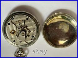 1882 Illinois Pocket Watch 18s Silveroid Case Running