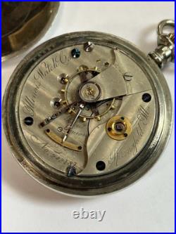 1882 Illinois Pocket Watch 18s Silveroid Case Running