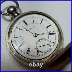 1882 Rockford Key Wind Pocket Watch Running 18s 11j Silver Case 4 #417