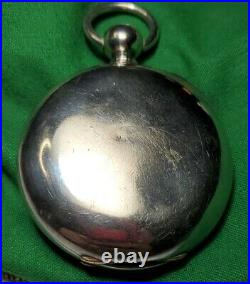 1882 Rockford Key Wind Pocket Watch Running 18s 11j Silver Case 4 #417