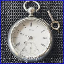 1882 Waltham PS Bartlett Model 1877 18s 11j Pocket Watch Silver Case Runs