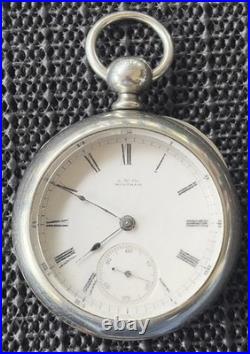 1882 Waltham PS Bartlett Model 1877 18s 11j Pocket Watch Silver Case Runs