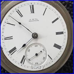1882 Waltham PS Bartlett Model 1877 18s 11j Pocket Watch Silver Case Runs