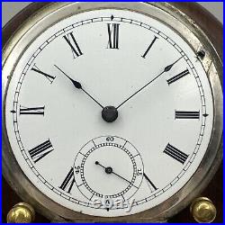 1883-84 18s WALTHAM GRADE STERLING MODEL 1879 7J Lever Set COIN SILVER CASE RUNS