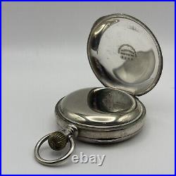 1883-84 18s WALTHAM GRADE STERLING MODEL 1879 7J Lever Set COIN SILVER CASE RUNS