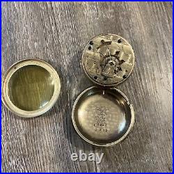1883 Aurora Watch Co. 15 Jewels Coin Silver Case Pocket Watch