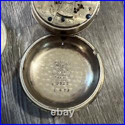 1883 Aurora Watch Co. 15 Jewels Coin Silver Case Pocket Watch