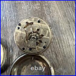1883 Aurora Watch Co. 15 Jewels Coin Silver Case Pocket Watch