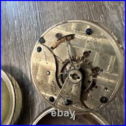 1883 Aurora Watch Co. 15 Jewels Coin Silver Case Pocket Watch