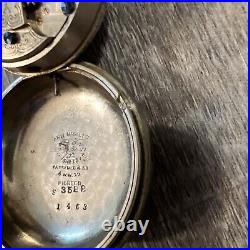 1883 Aurora Watch Co. 15 Jewels Coin Silver Case Pocket Watch