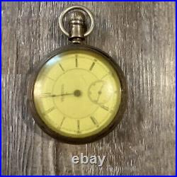 1883 Aurora Watch Co. 15 Jewels Coin Silver Case Pocket Watch
