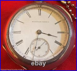 1883 ELGIN SIZE 18s POCKET WATCH KEY WIND&KEY SET 4 oz. COIN SILVER CASE RUNNING