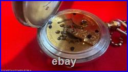 1883 ELGIN SIZE 18s POCKET WATCH KEY WIND&KEY SET 4 oz. COIN SILVER CASE RUNNING