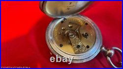 1883 ELGIN SIZE 18s POCKET WATCH KEY WIND&KEY SET 4 oz. COIN SILVER CASE RUNNING