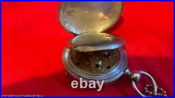 1883 ELGIN SIZE 18s POCKET WATCH KEY WIND&KEY SET 4 oz. COIN SILVER CASE RUNNING