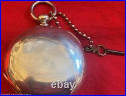 1883 ELGIN SIZE 18s POCKET WATCH KEY WIND&KEY SET 4 oz. COIN SILVER CASE RUNNING