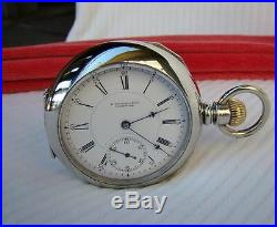 1883 E. HOWARD Pocket Watch SERIES VII 15 Jewels in DISPLAY CASE Size 18 Runs