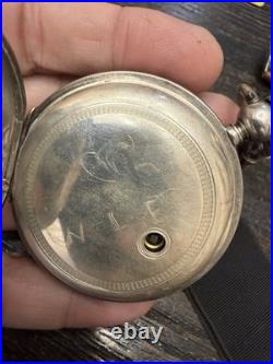 1883 Elgin 18s Pocket Watch Grade 7 Key-Wind Coin Silver Case RUNS