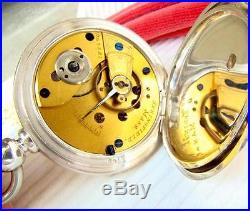 1883 HAMPDEN 15 Jewels KEY WIND Pocket Watch in COIN SILVER HUNTER CASE 18s Runs
