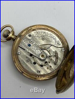 1883 Waltham 18S Railroad Engraved Pocket Watch With Original Hunter Train Case