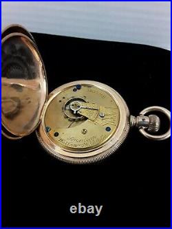 1883 Waltham 7 Jewel Size Hunter Pocket Watch / CASHIER 25 year Gold Filled Case