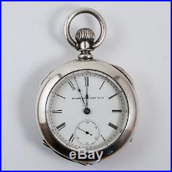 1884 Elgin Pocket Watch Coin Silver 11 Jewel 18 size Massive Giant Case