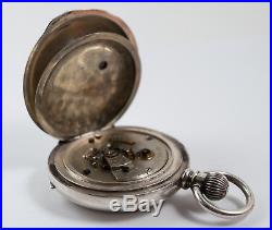 1884 Elgin Pocket Watch Coin Silver 11 Jewel 18 size Massive Giant Case