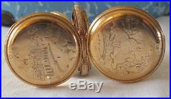 1884 WARRANTED 14K GOLD ELGIN MODEL 1 GRADE 94 HUNTING CASE 11 JEWEL RUNNING