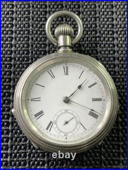 1884 Waltham Sterling Model 1879 18s 7 J Pocket Watch Coin Silver Case Runs