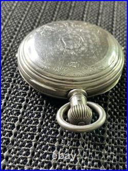 1884 Waltham Sterling Model 1879 18s 7 J Pocket Watch Coin Silver Case Runs