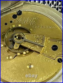 1884 Waltham Sterling Model 1879 18s 7 J Pocket Watch Coin Silver Case Runs