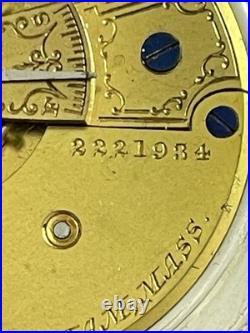 1884 Waltham Sterling Model 1879 18s 7 J Pocket Watch Coin Silver Case Runs