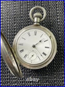 1884 Waltham Sterling Model 1879 18s 7 J Pocket Watch Coin Silver Case Runs
