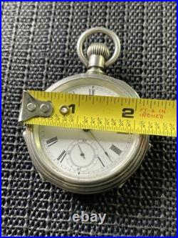 1884 Waltham Sterling Model 1879 18s 7 J Pocket Watch Coin Silver Case Runs