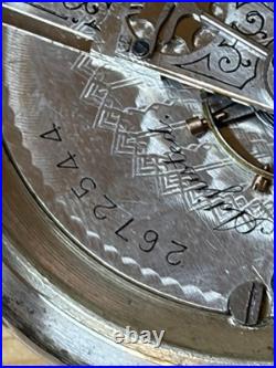 1885 American Waltham Pocket Watch Coin Silver Case 10K Gold Train Inlay