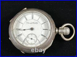 1885 Aurora 18s 15J Coin Case Pocket Watch Working 49400