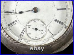 1885 Aurora 18s 15J Coin Case Pocket Watch Working 49400