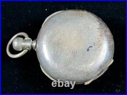 1885 Aurora 18s 15J Coin Case Pocket Watch Working 49400