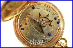 1885 Aurora 18s 15J Hunting Pocket Watch withCrescent 20 Years Case lot.re